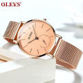 Good Quality Stainless Steel Case Back Analog Wristwatches For Women OLEVS 5190 Minimalist Wrist  Relogio Feminino Watch